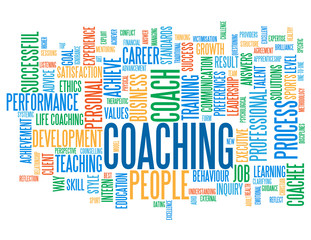 Fototapeta premium COACHING Tag Cloud (performance skills talent management)