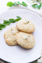 Cookies with acacia's flowers