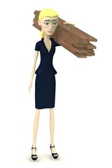 3d render of cartoon character with construction material