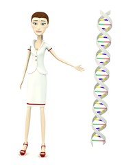 3d render of cartoon character with DNA