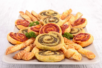 assortment of puff pastry
