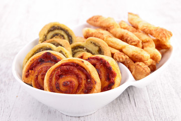 assortment of puff pastry