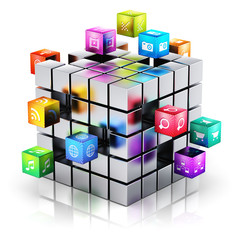 Naklejka premium Mobile applications and media technology concept