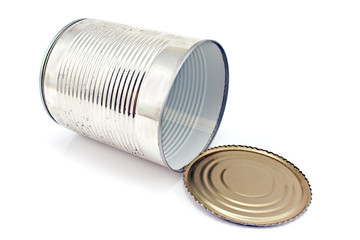 Open empty tin can