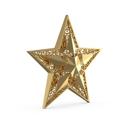 Obraz premium Gold Star. Isolated on white.