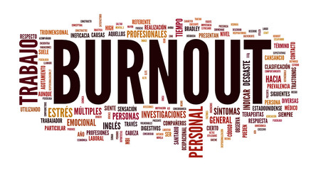 Burnout (tag cloud español) - obrazy, fototapety, plakaty