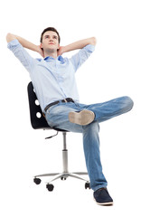 Man relaxing in chair