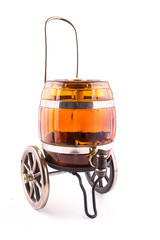 Barrel with whiskey