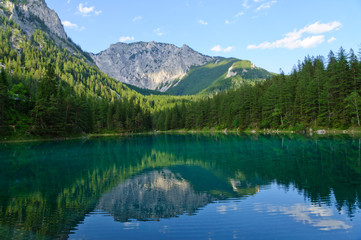 Fototapeta na wymiar Green lake (Grüner see) in Bruck an der Mur, Austria
