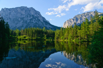 Fototapeta na wymiar Green lake (Grüner see) in Bruck an der Mur, Austria