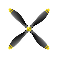 Airplane propeller with 4 blades © piai