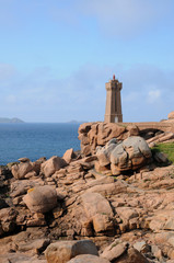 Fototapeta na wymiar France, the lighthouse of Ploumanach in Brittany