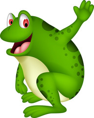 cute frog cartoon smiling