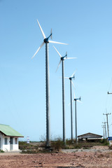 Fototapeta na wymiar Group of wind turbines.