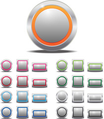 Blank Metal Buttons Colorful