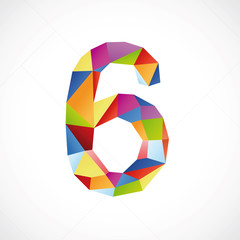 Varicolored number 6