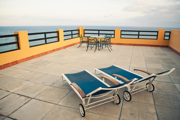 terrace in front of the sea