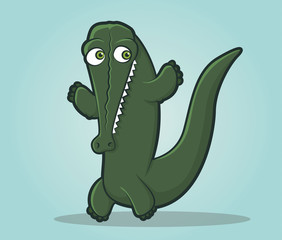 Illustration of a Cartoon Alligator or Crocodile