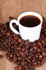 cup of coffee and beans