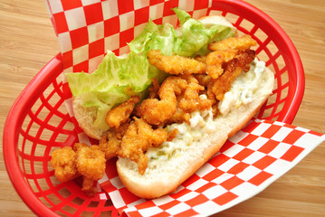 Fried Clam Sandwich with Lettuce and Tarter Sauce