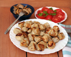 fried russian dumplings - pelmeni