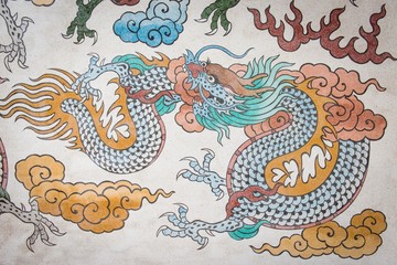 Large dragon sculpture symbolized wealth and power