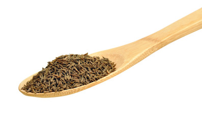 Caraway seeds for seasoning, isolated on white background