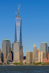 Freedom Tower and Downtown Manhattan skyline across the Hudson R