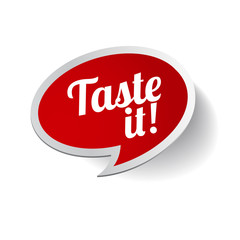 Taste it! Vector label