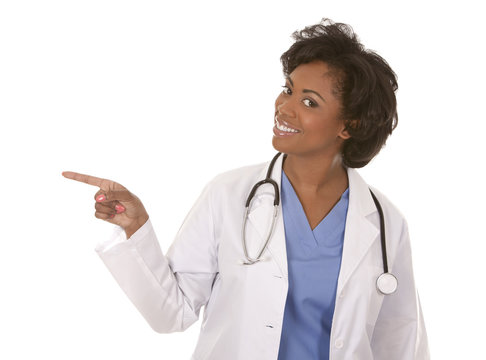 medical doctor pointing