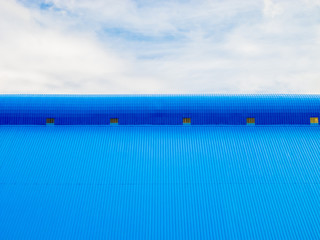 Blue roof on sky