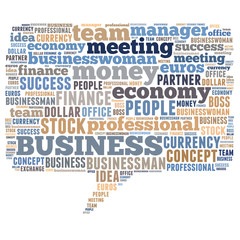 Business related word cloud - speech bubble