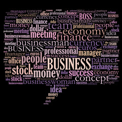 Business related word cloud - speech bubble
