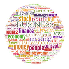 Business related word cloud illustration