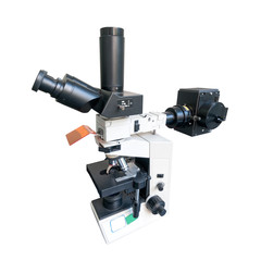 microscope isolated on white with clipping path .