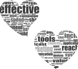 Info text graphic Listen with your heart in word cloud isolated