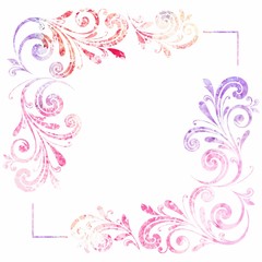 Floral frame. Vector watercolor background.