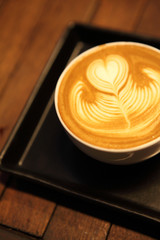 coffee on wood background