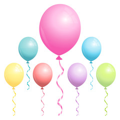 Birthday Balloons Pastel