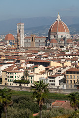 Cathedral of Florence Italy, View from the Michelangelo's Piazza