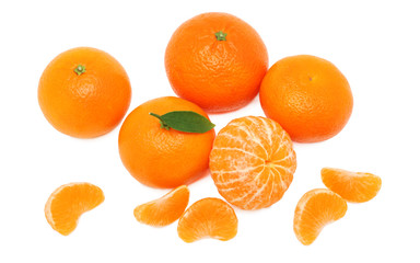 Pile of ripe mandarins (isolated)