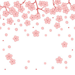 Abstract romantic vector floral background with sakura branch.