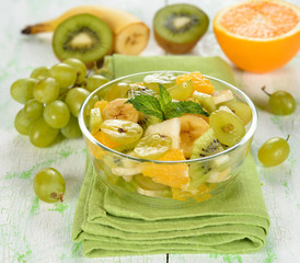 Fruit salad with grapes