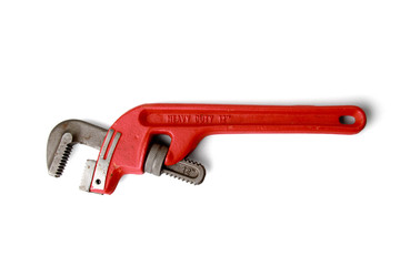 pipe wrench isolated over a white background