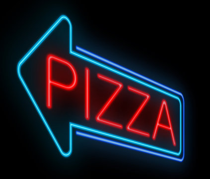 Neon Pizza Sign.