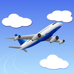 vector illustration of airplane travelling to your destination