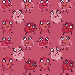 Strawberry pink vector pattern
