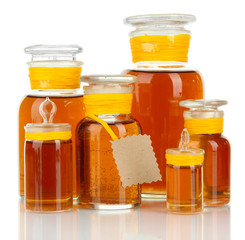 Medicine bottles isolated on white