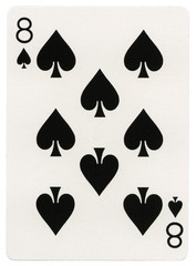 Isolated Playing Card - Eight of Clubs