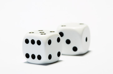 Würfel, Paar, weiß 52b